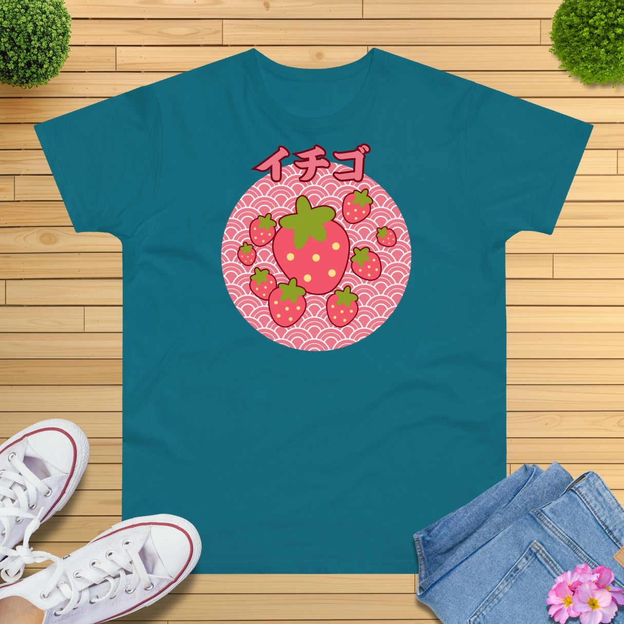 Pastell Erdbeeren T-Shirt