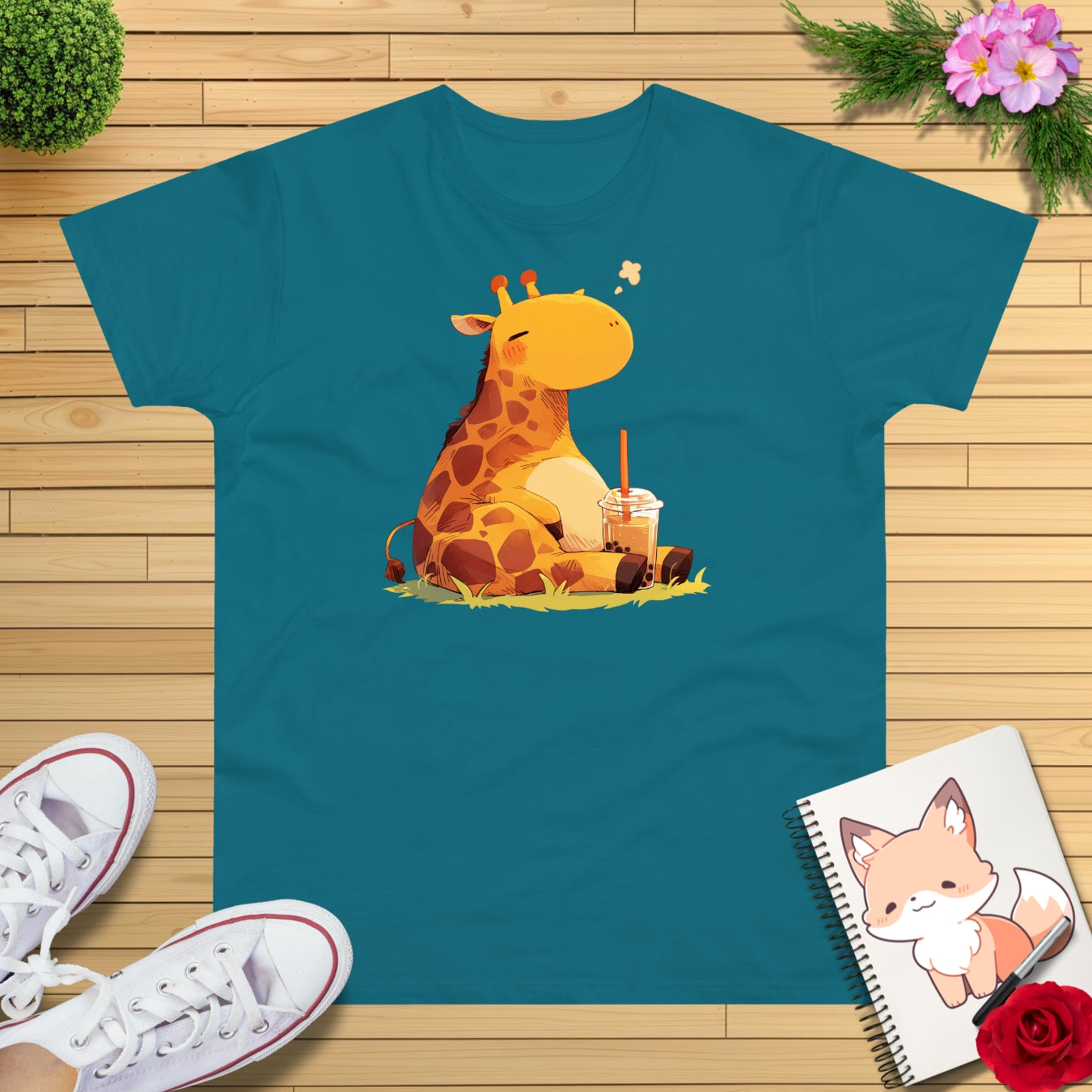 Pummelige Bubbletea Giraffe T-Shirt