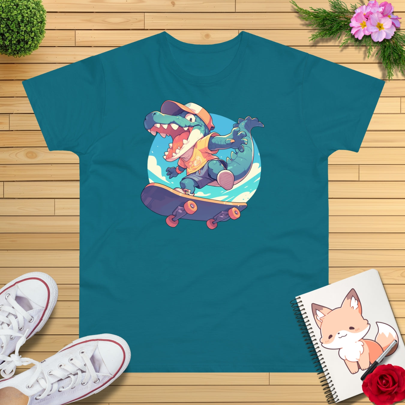 Skateboard Krokodil jump T-Shirt