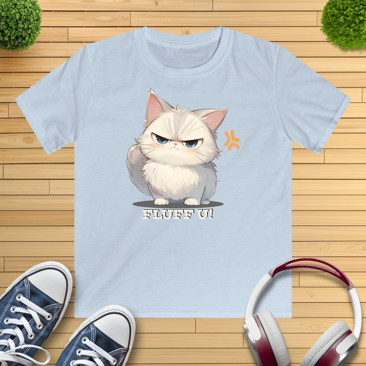 Katze Fluff U Kinder T-Shirt