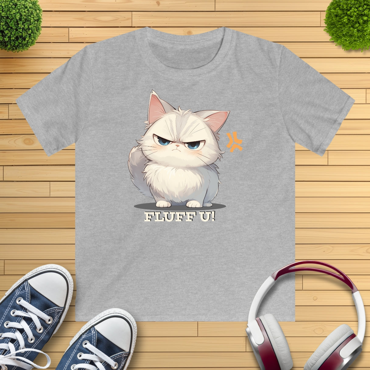 Katze Fluff U Kinder T-Shirt