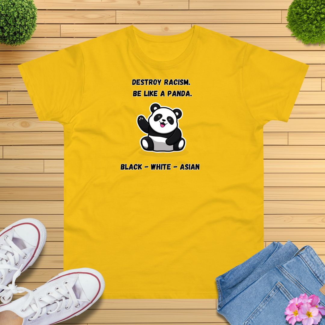 Panda Destroys Racism T-Shirt