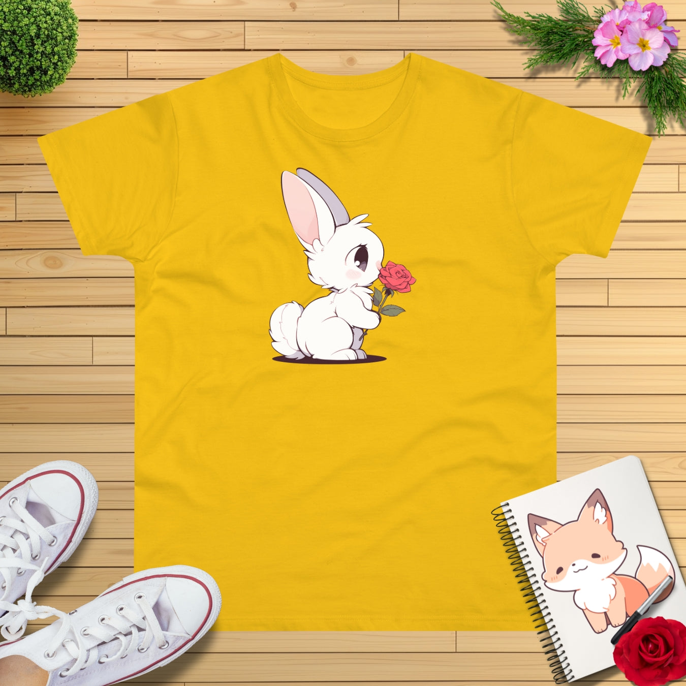 Häschen mit Rose T-Shirt