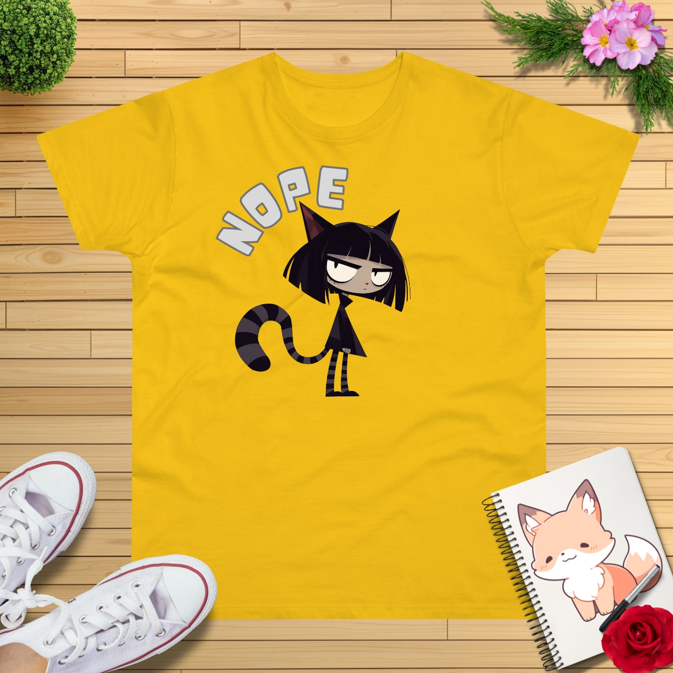 Manga Cat-Teen Nope T-Shirt