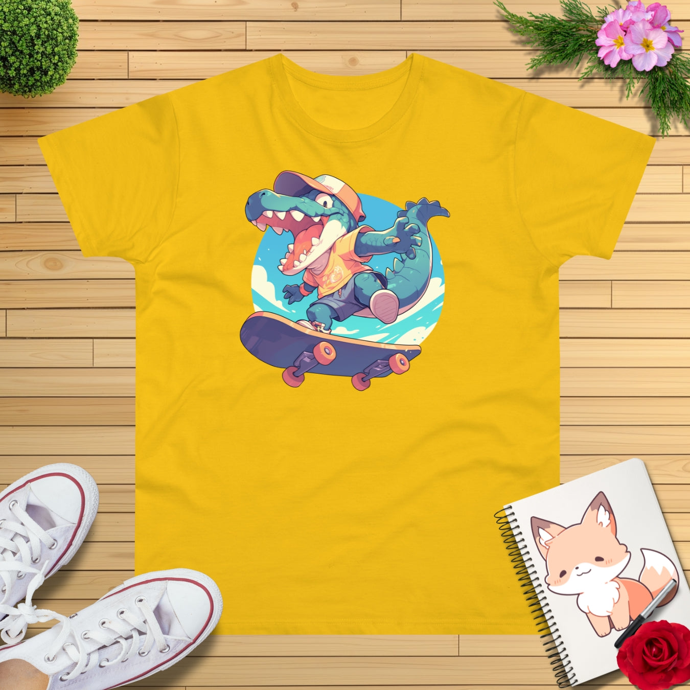 Skateboard Krokodil jump T-Shirt