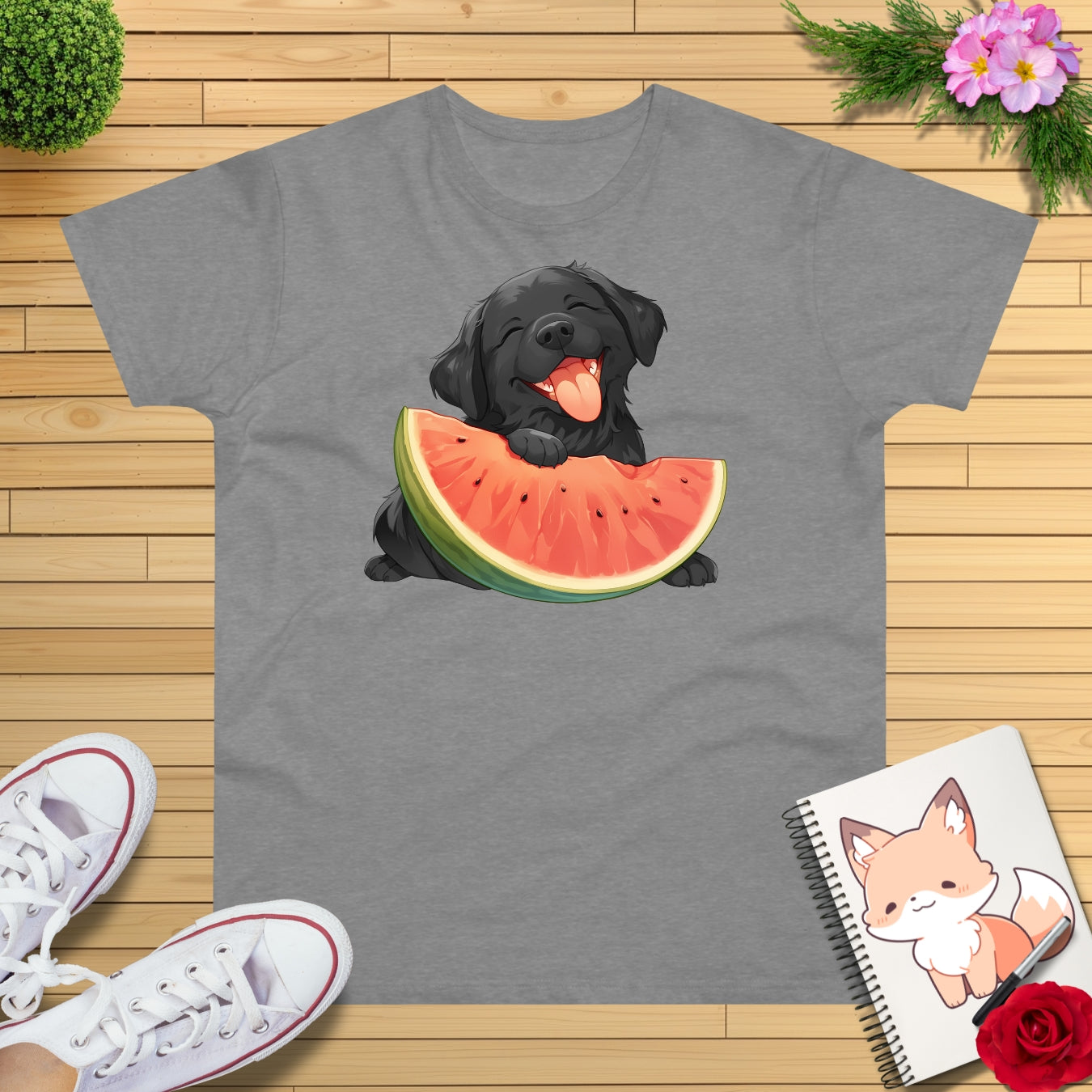 Labrador mit Wassermelone T-Shirt