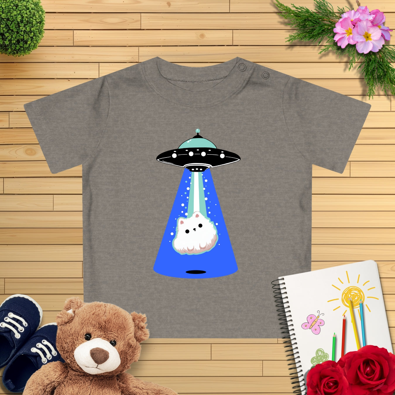 Ufo Blue Beam Hund Baby T-Shirt
