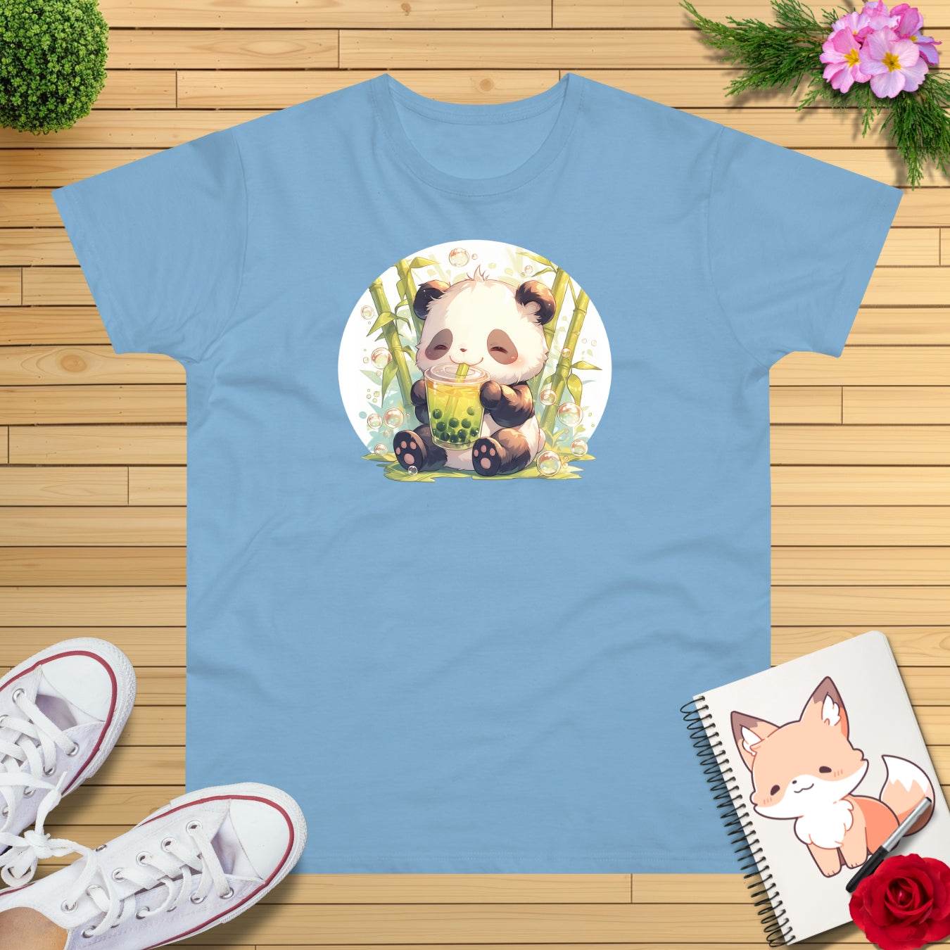 Happy Panda mit Bubble Tea T-Shirt
