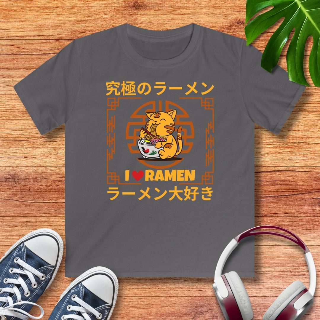 Love Ramen Katze Kinder T-Shirt