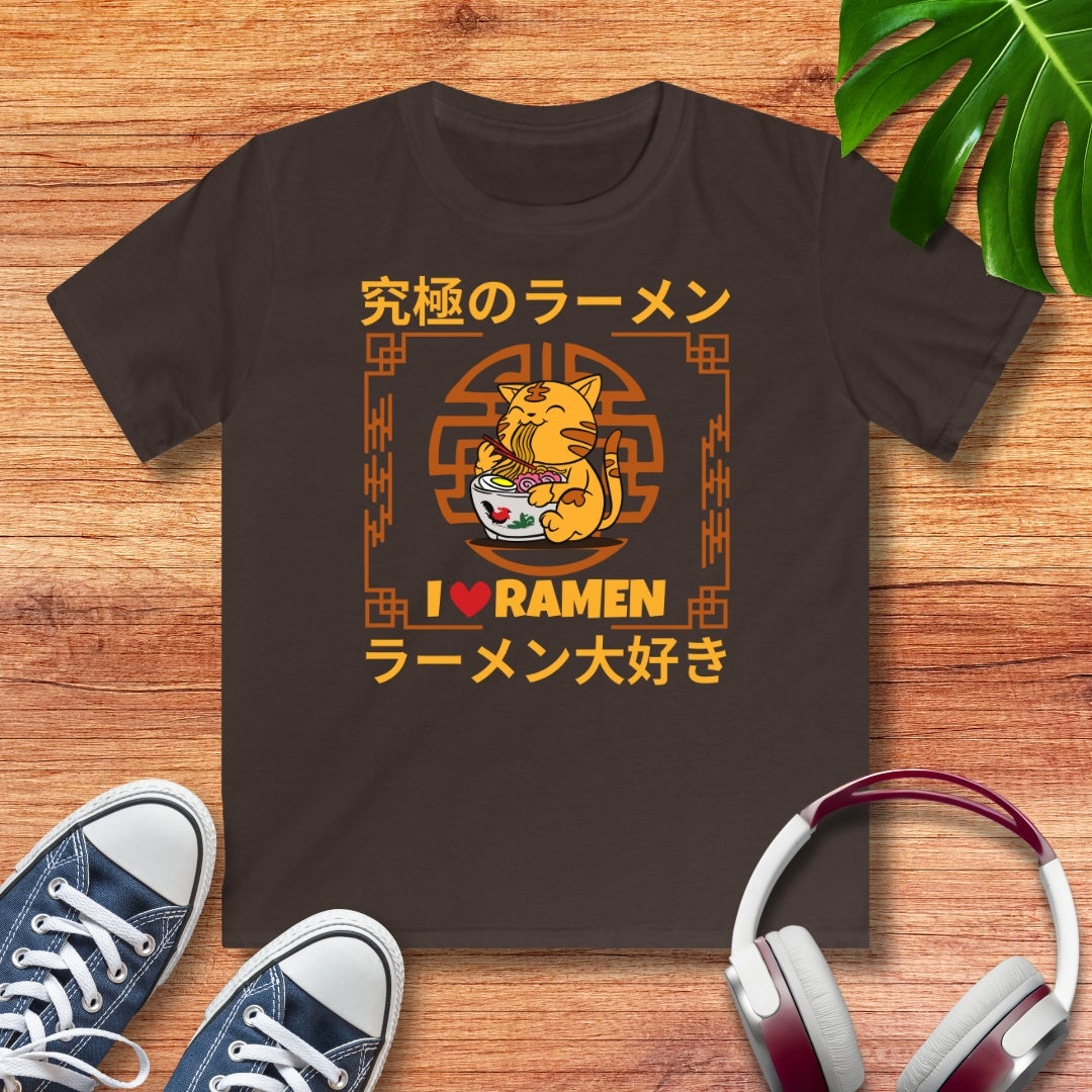 Love Ramen Katze Kinder T-Shirt