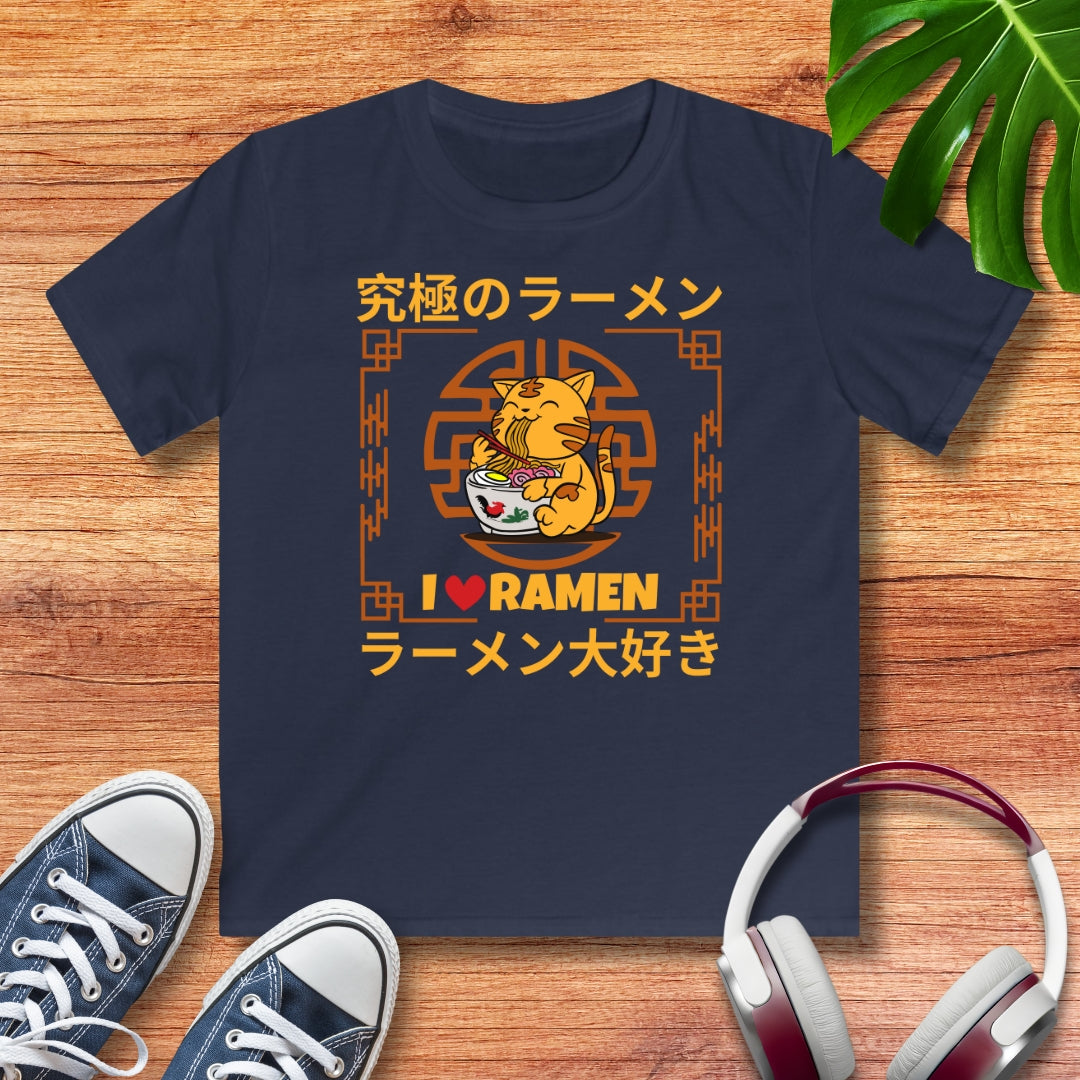 Love Ramen Katze Kinder T-Shirt