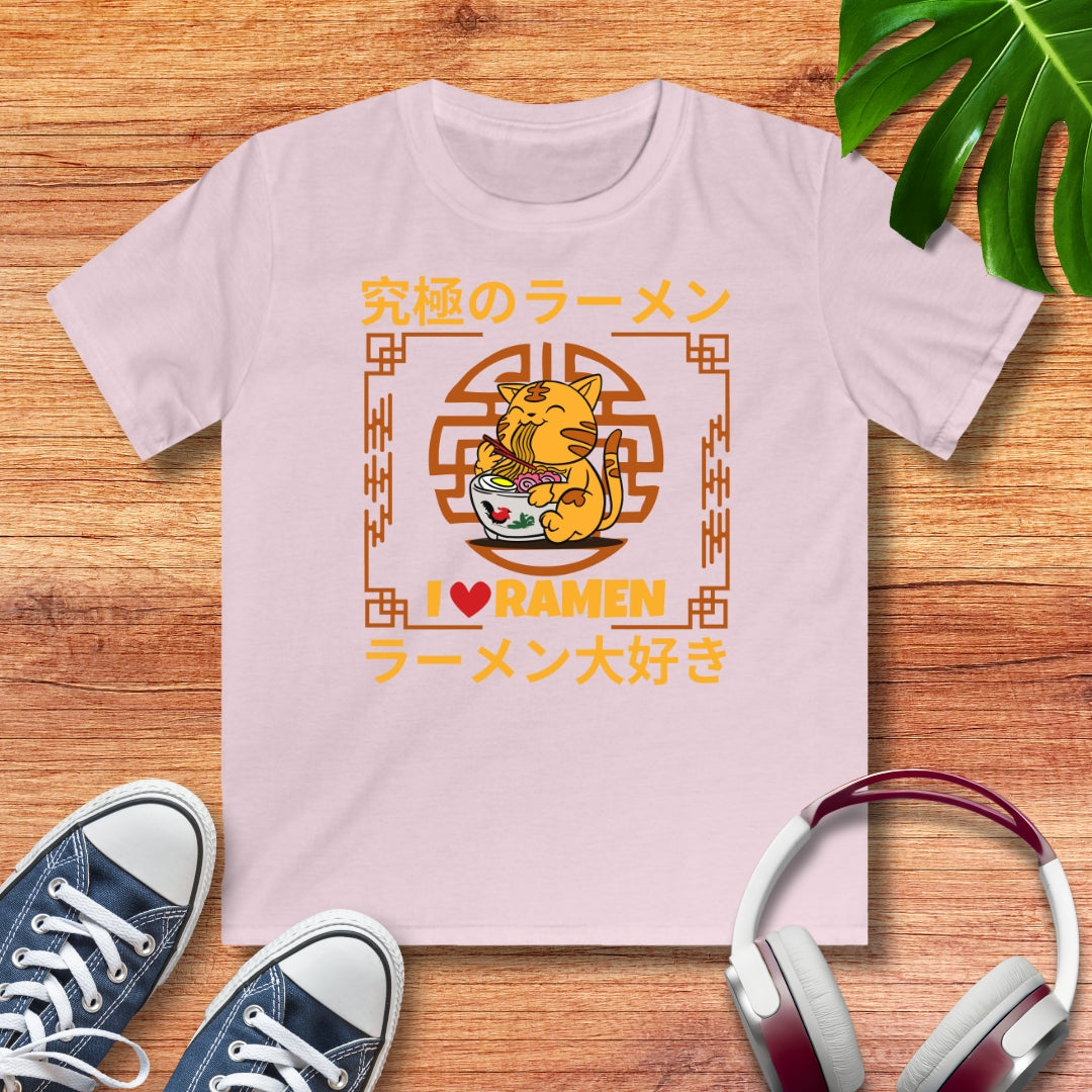 Love Ramen Katze Kinder T-Shirt