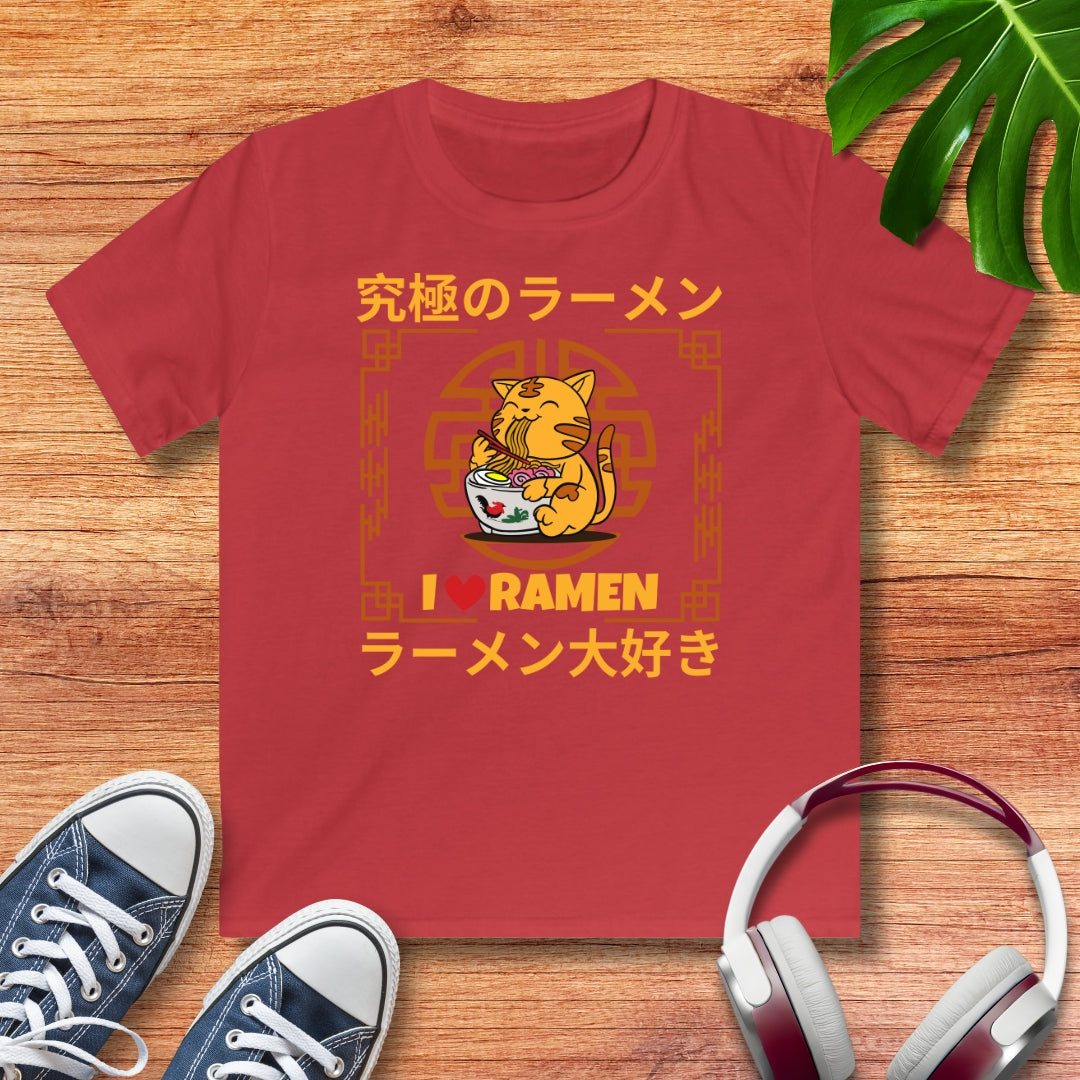 Love Ramen Katze Kinder T-Shirt