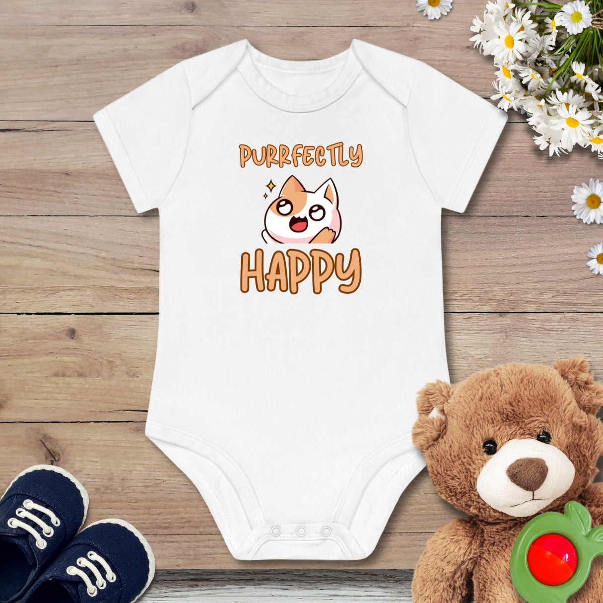 Purrfectly Happy Katze Kurzarm Body