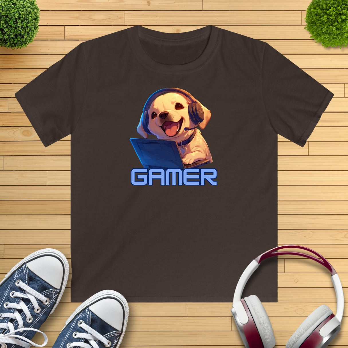 Kawaii Labrador Gamer Kinder T-Shirt