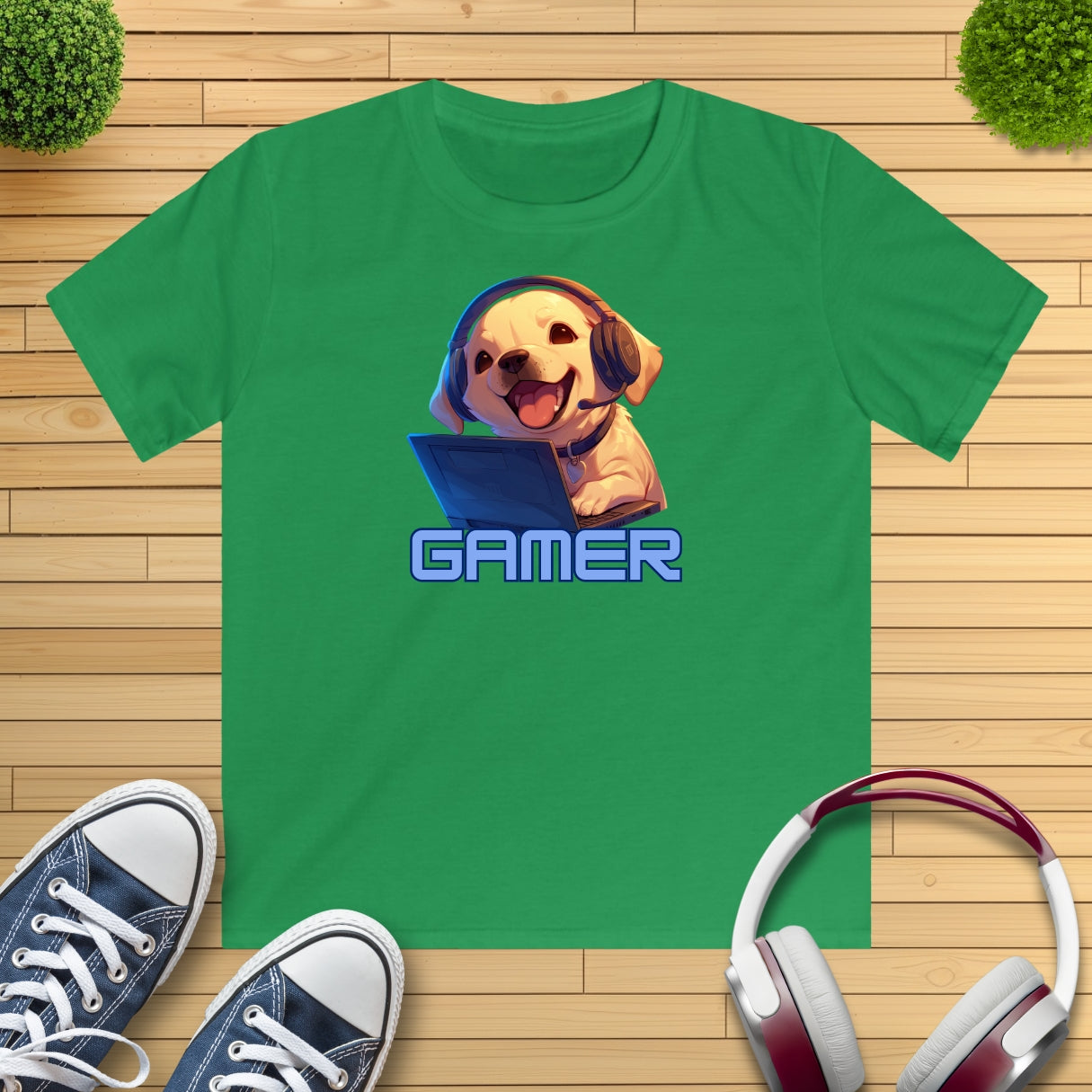 Kawaii Labrador Gamer Kinder T-Shirt