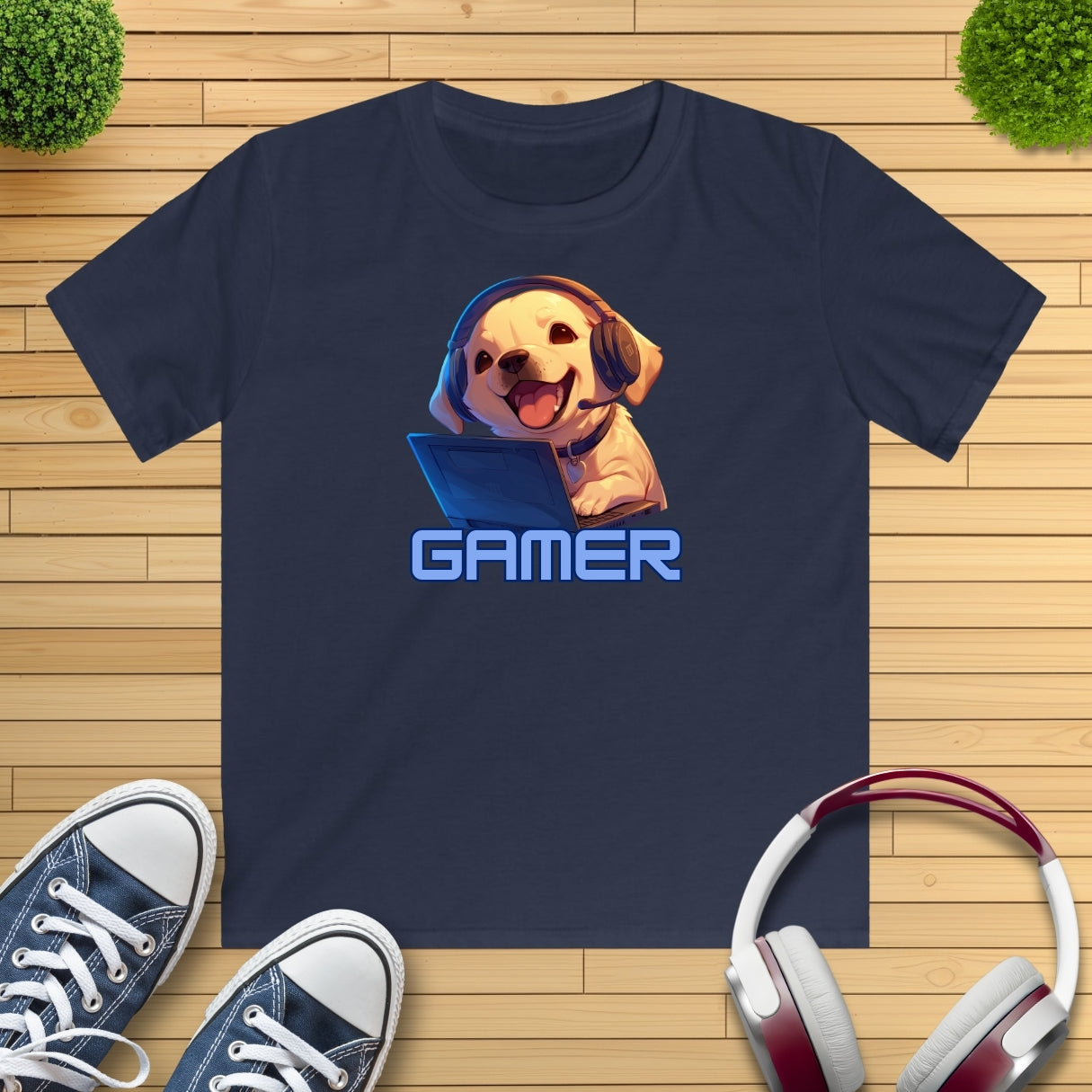 Kawaii Labrador Gamer Kinder T-Shirt