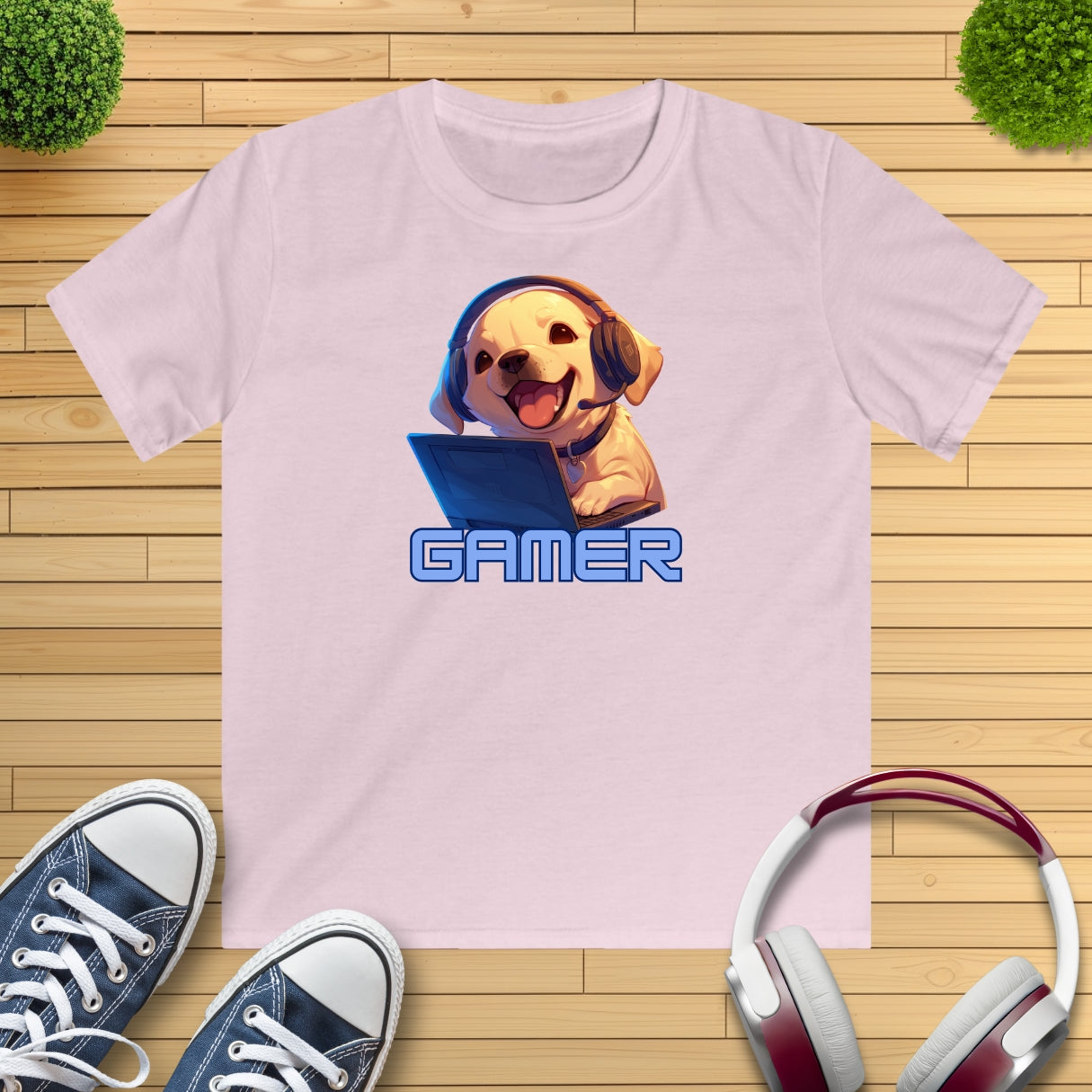 Kawaii Labrador Gamer Kinder T-Shirt