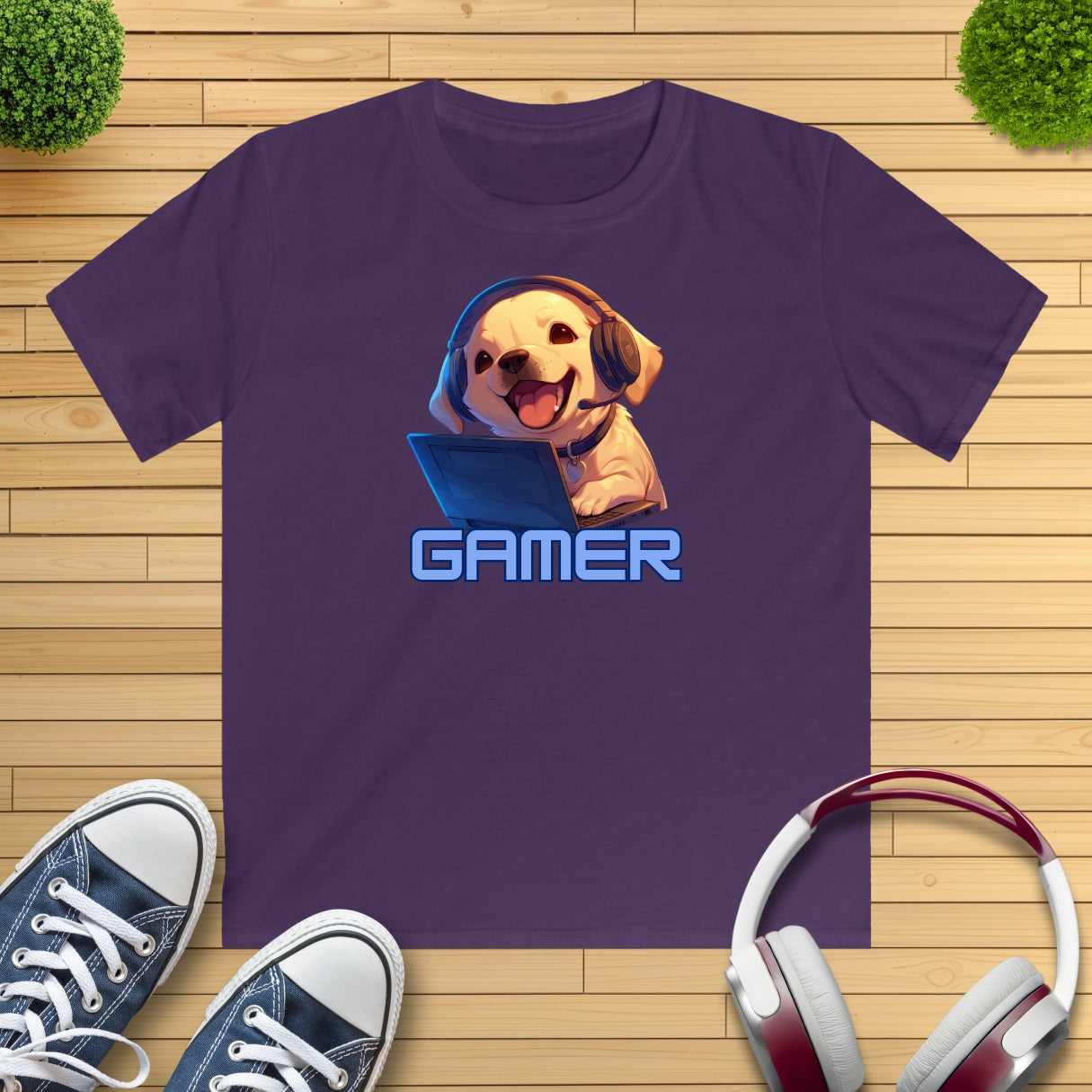 Kawaii Labrador Gamer Kinder T-Shirt
