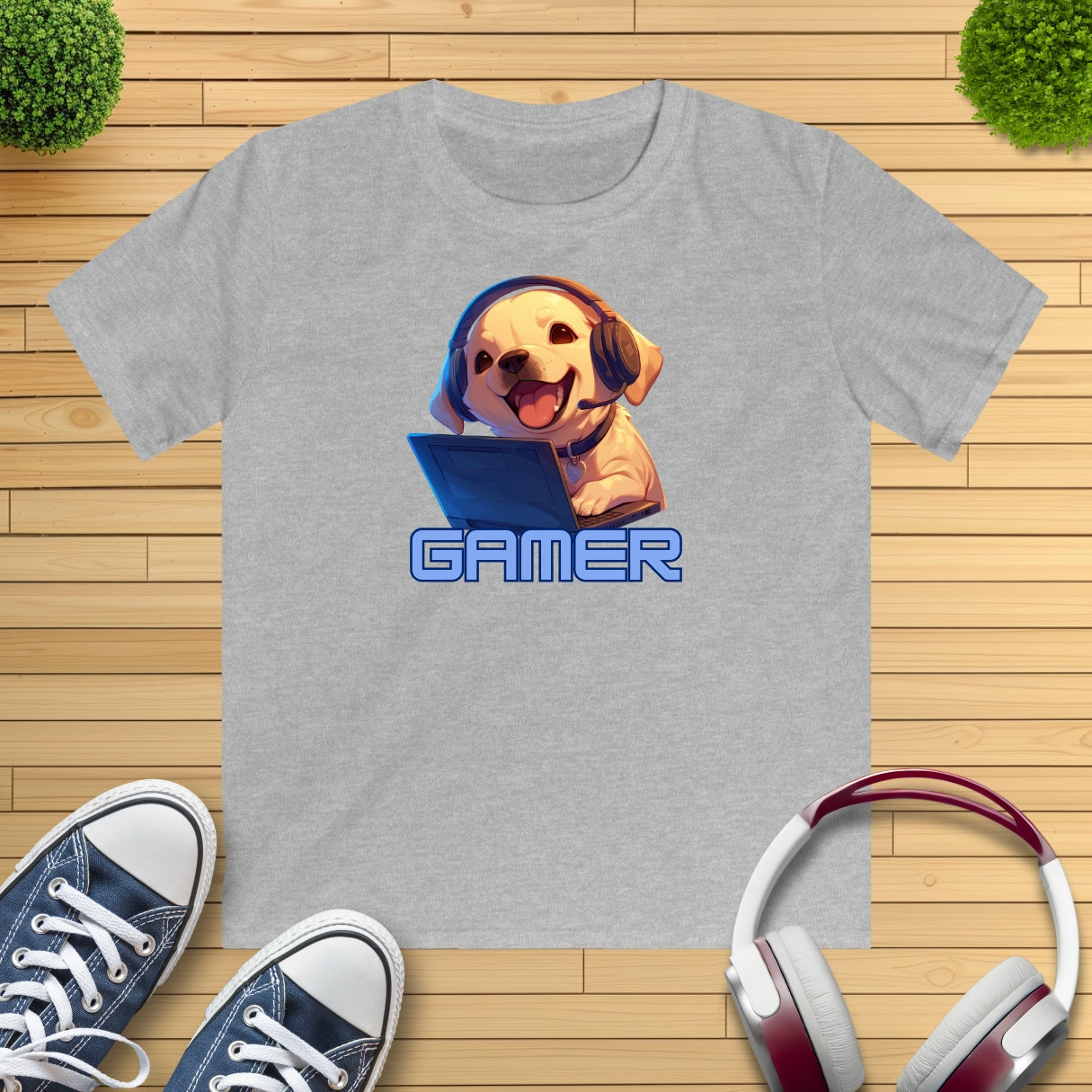Kawaii Labrador Gamer Kinder T-Shirt