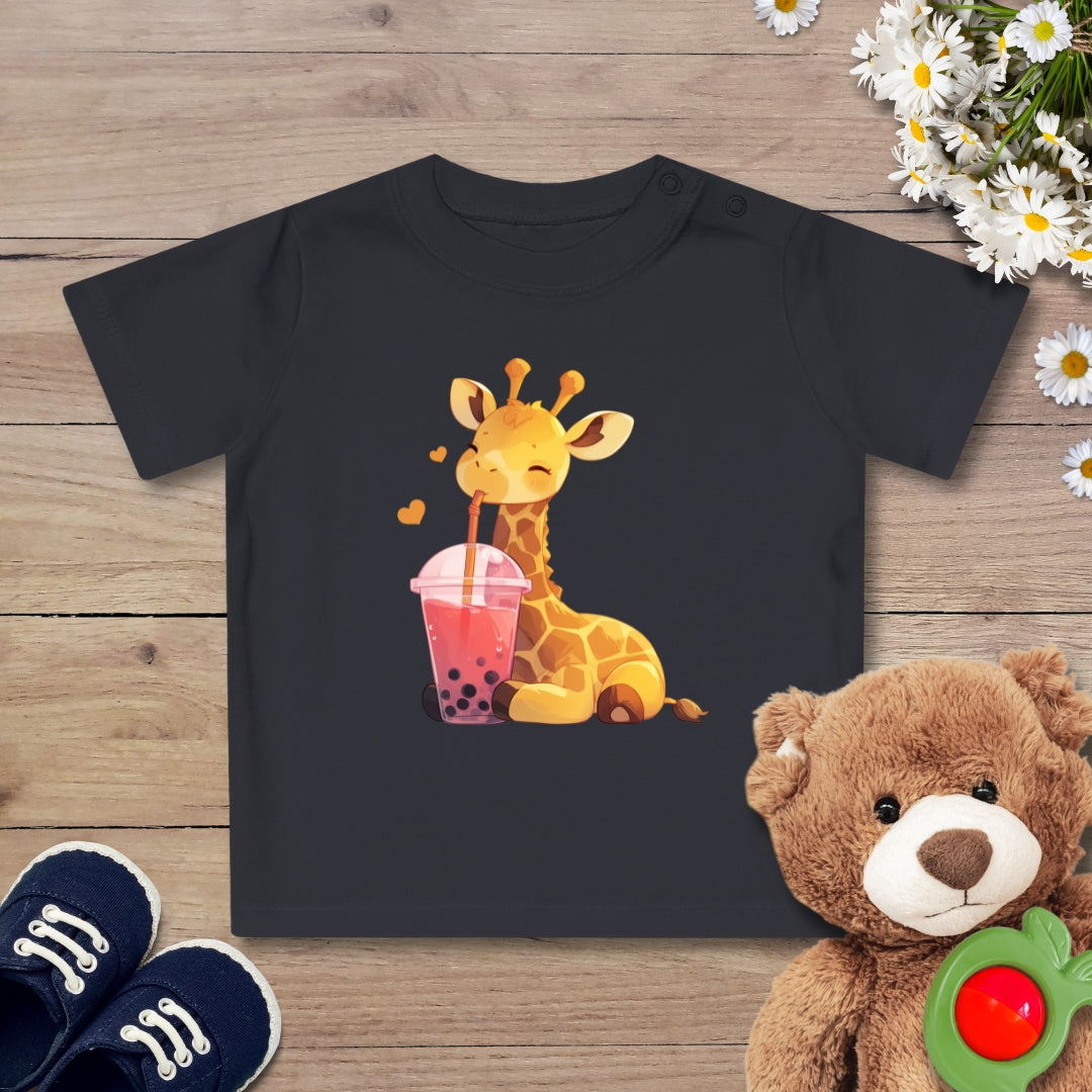 Bubble-Tea Giraffe Baby T-Shirt