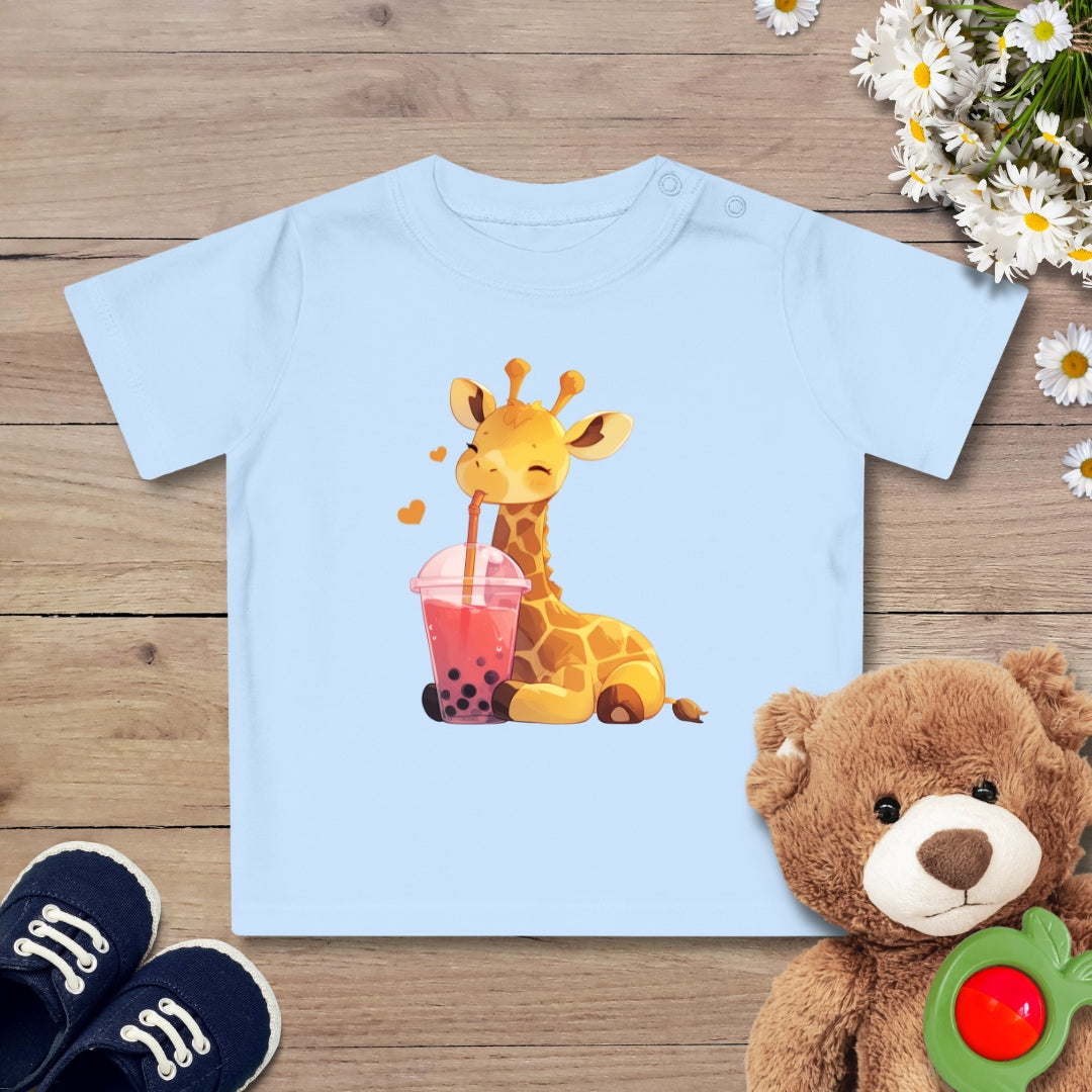 Bubble-Tea Giraffe Baby T-Shirt