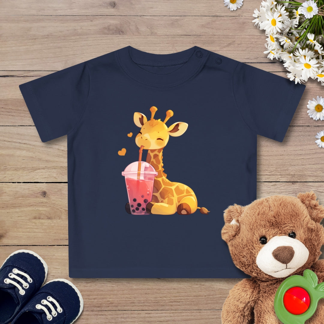Bubble-Tea Giraffe Baby T-Shirt