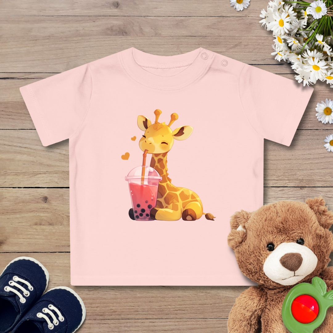 Bubble-Tea Giraffe Baby T-Shirt