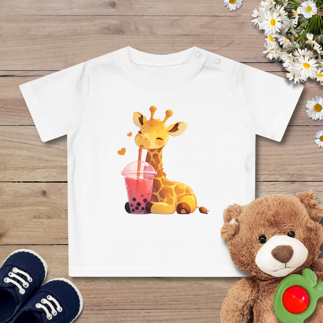 Bubble-Tea Giraffe Baby T-Shirt