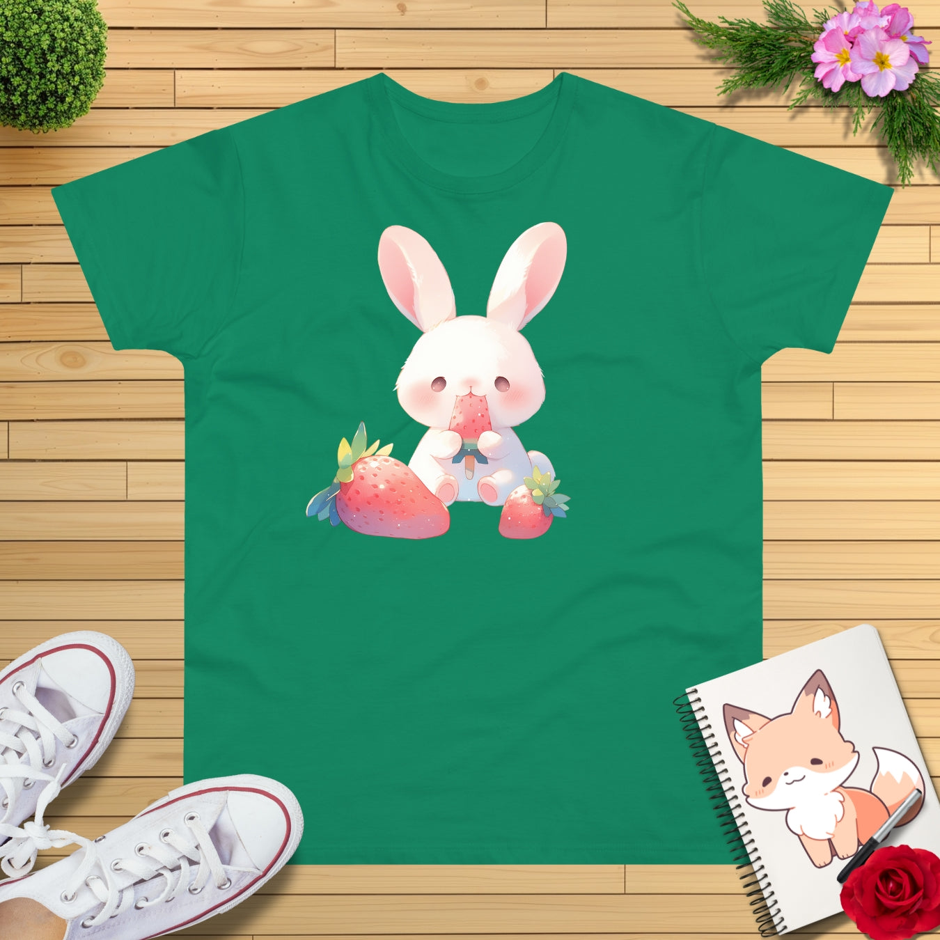 Erdbeereis Hase T-Shirt