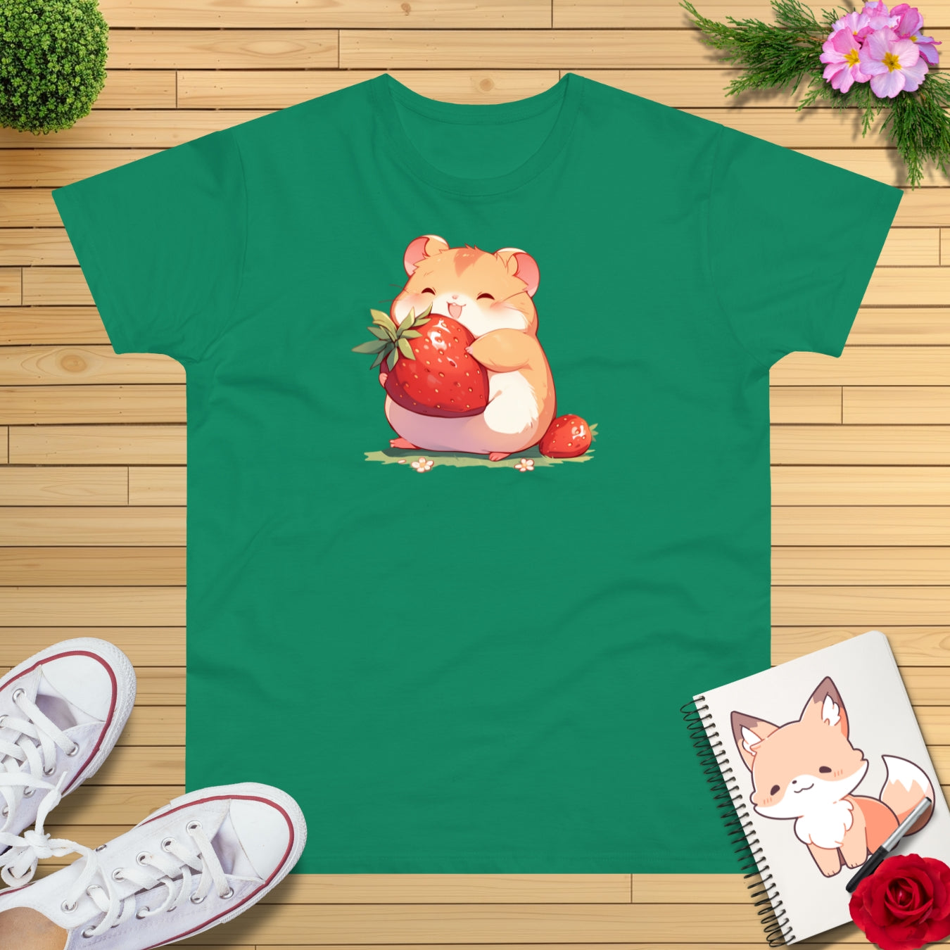 Happy Erdbeeren Hamster T-Shirt