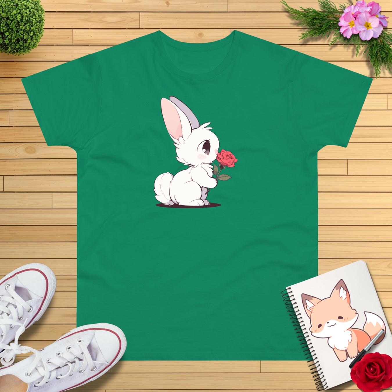 Häschen mit Rose T-Shirt