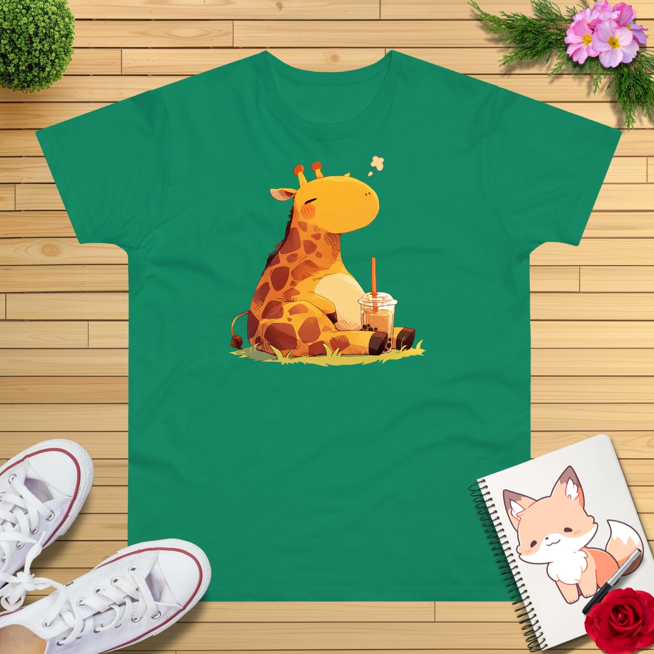 Pummelige Bubbletea Giraffe T-Shirt