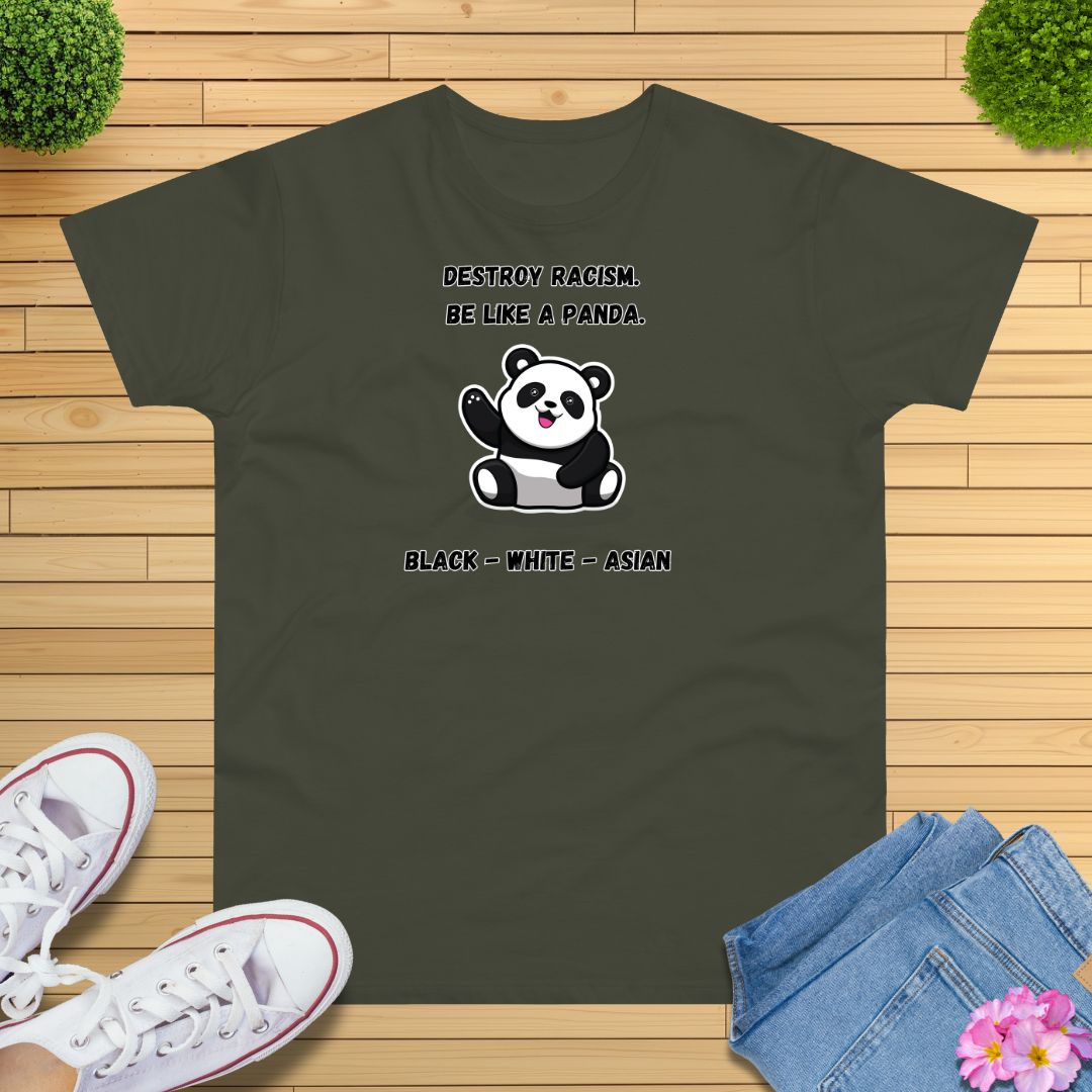 Panda Destroys Racism T-Shirt