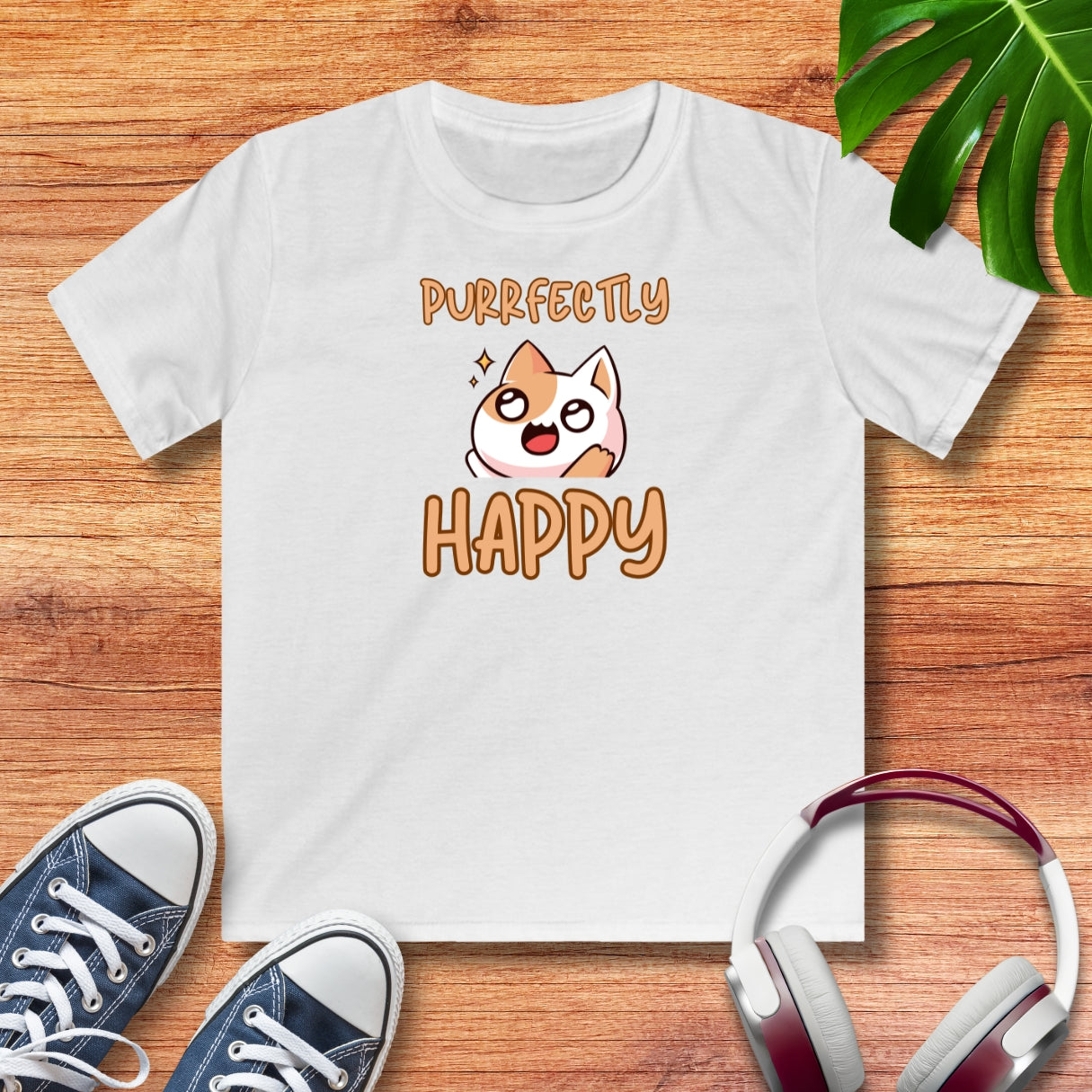 Purrfectly Happy Katze Kinder T-Shirt