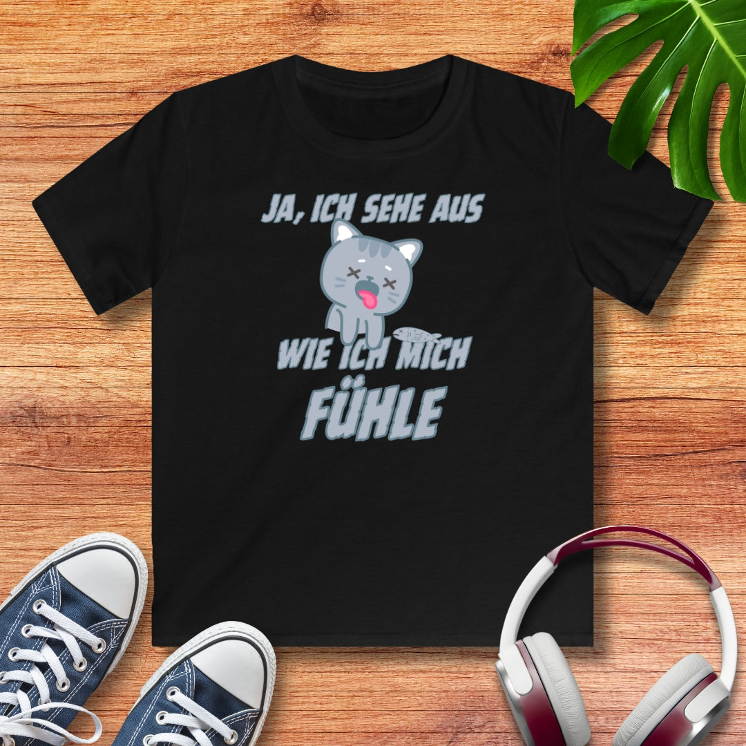 kranke Katze Kinder T-Shirt