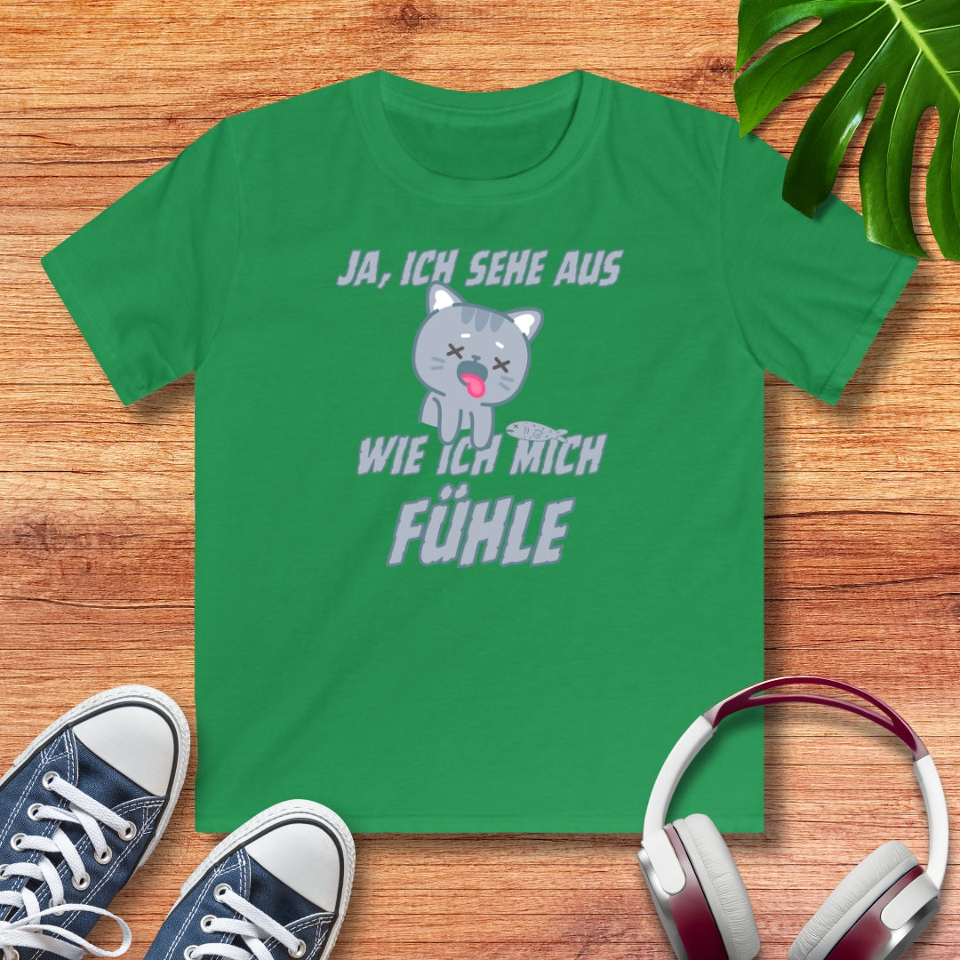 kranke Katze Kinder T-Shirt