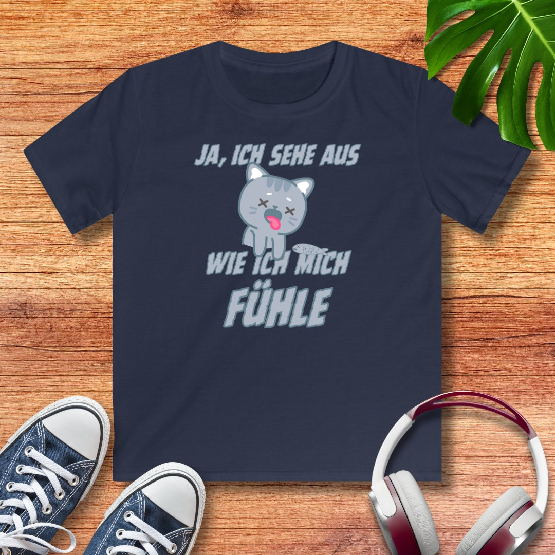 kranke Katze Kinder T-Shirt