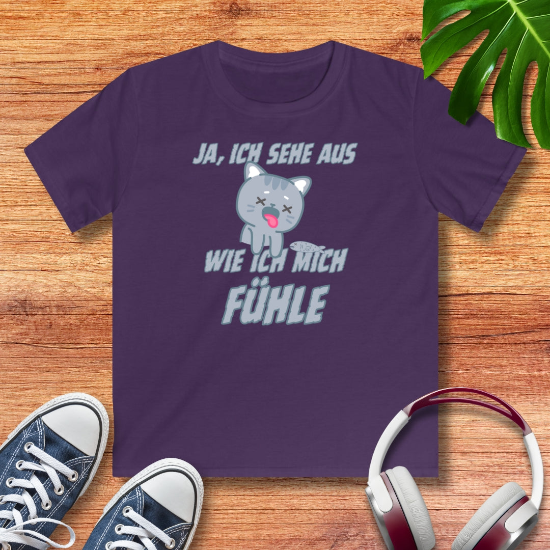kranke Katze Kinder T-Shirt