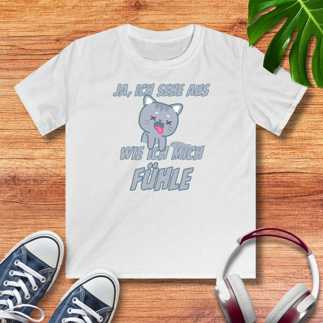 kranke Katze Kinder T-Shirt