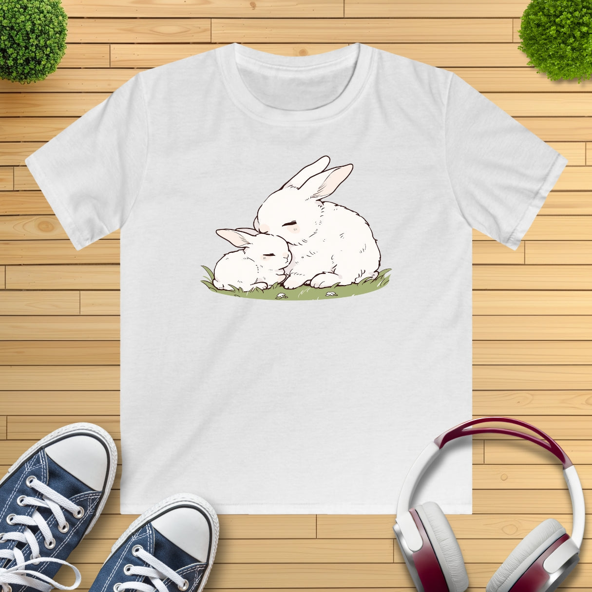 Kuschel Hasen Kinder T-Shirt