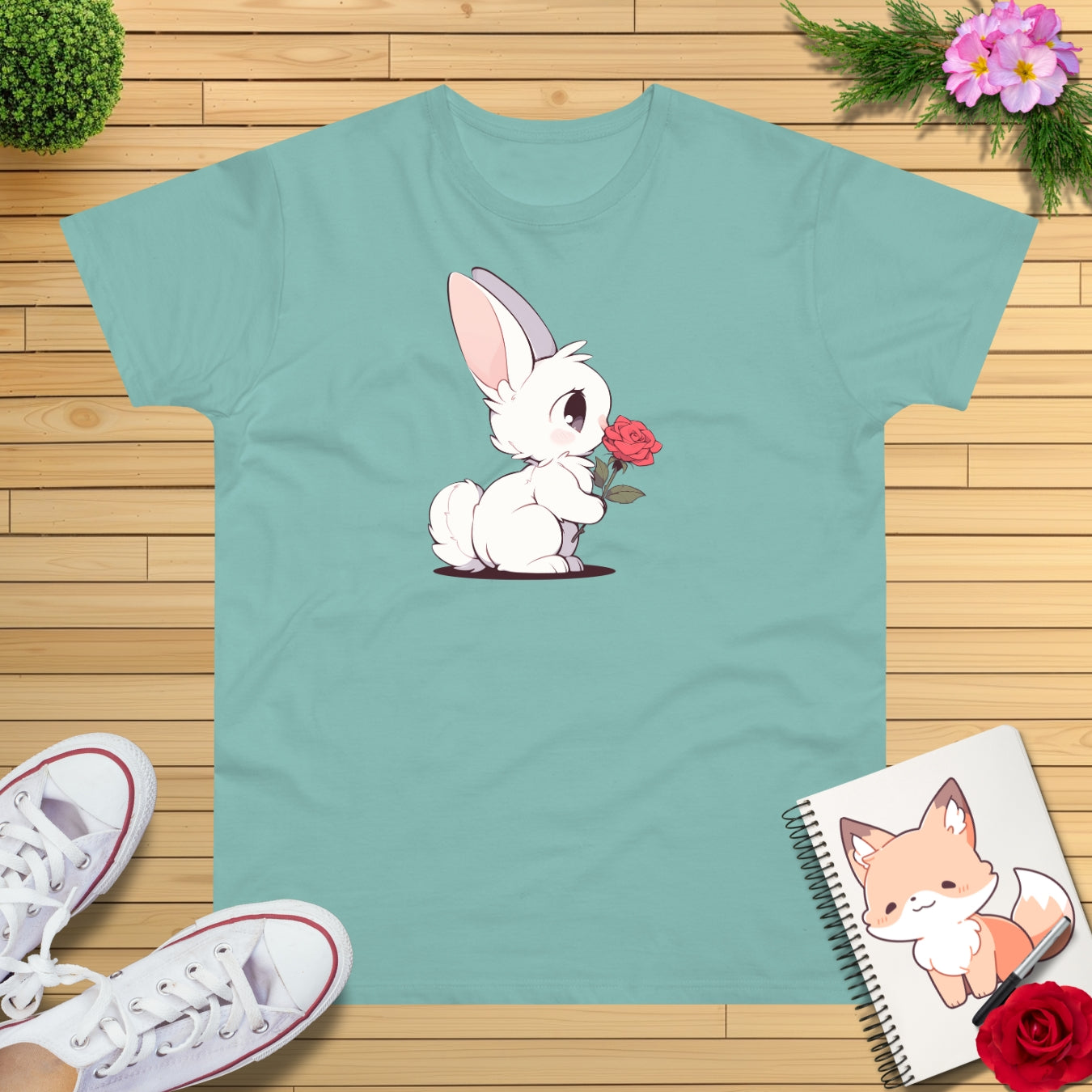 Häschen mit Rose T-Shirt