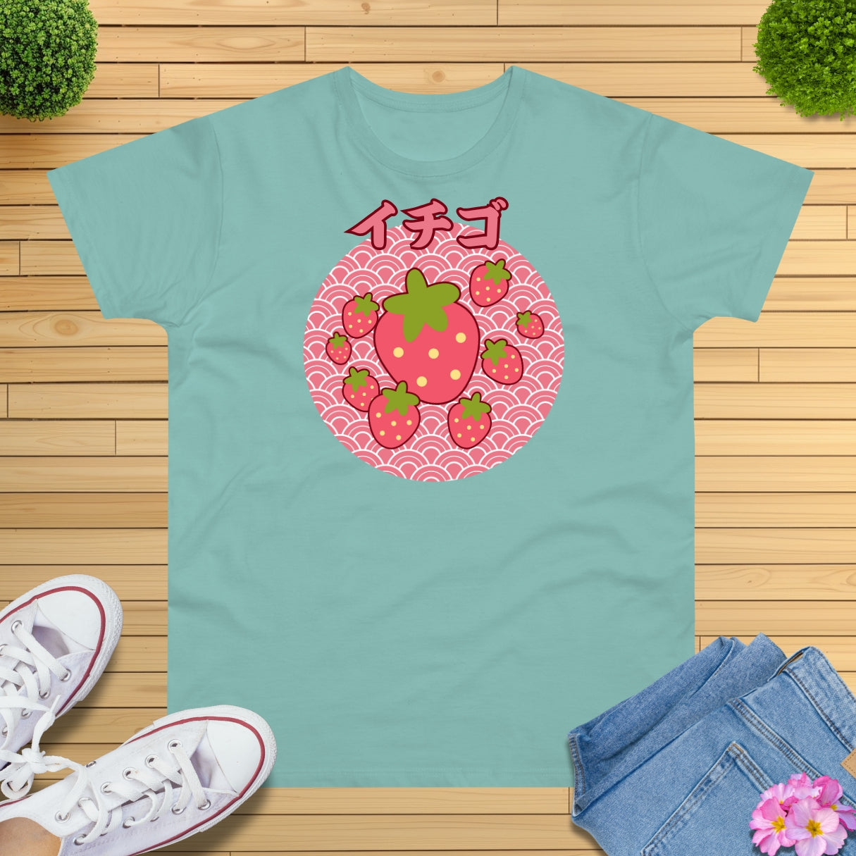 Pastell Erdbeeren T-Shirt