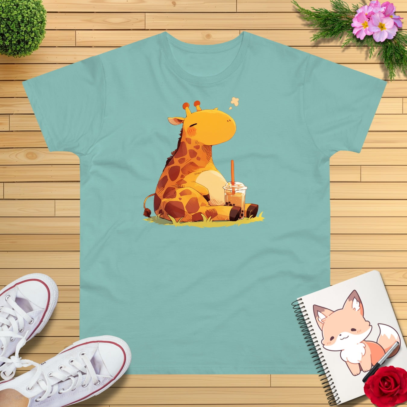 Pummelige Bubbletea Giraffe T-Shirt
