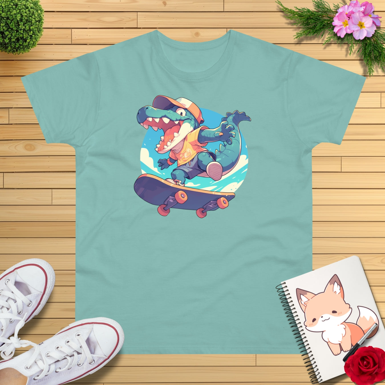 Skateboard Krokodil jump T-Shirt