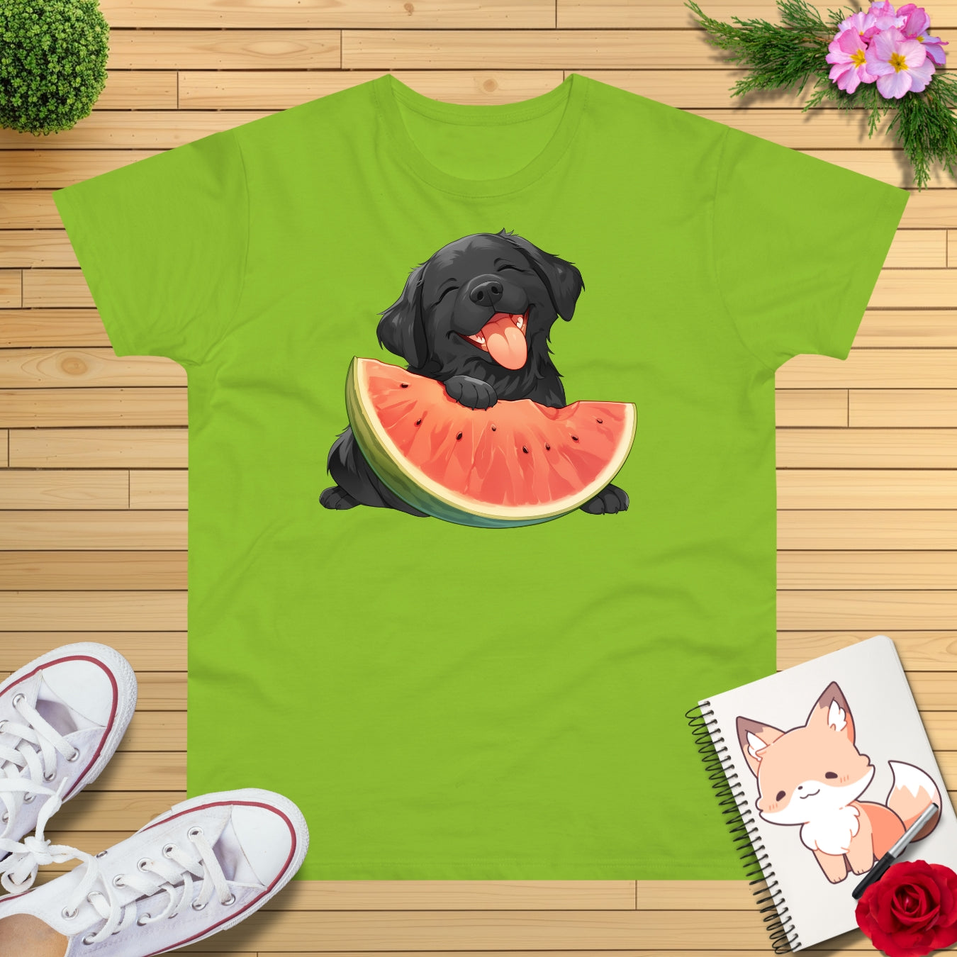 Labrador mit Wassermelone T-Shirt