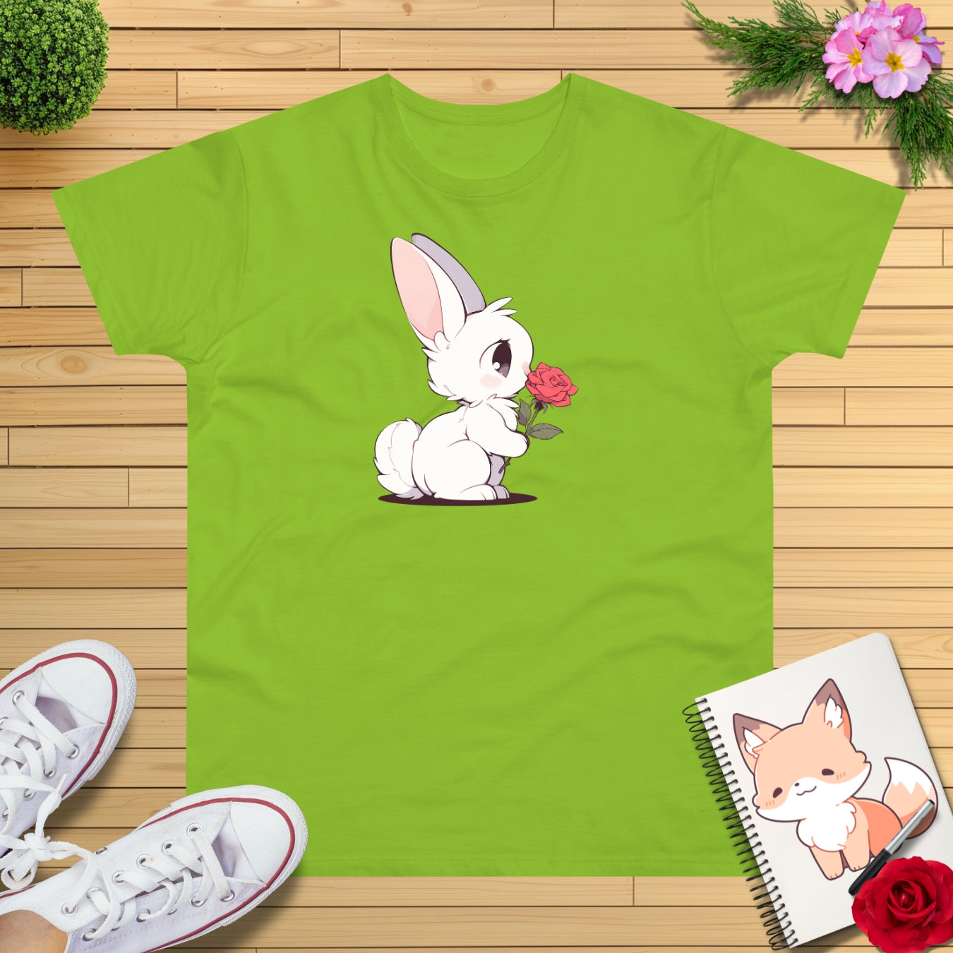 Häschen mit Rose T-Shirt