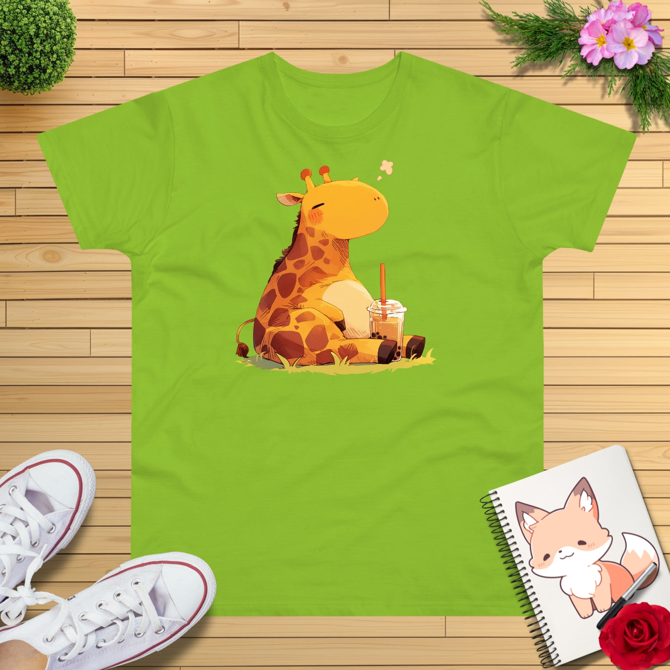 Pummelige Bubbletea Giraffe T-Shirt