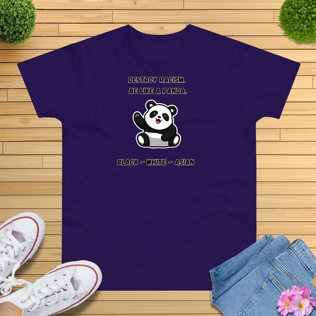 Panda Destroys Racism T-Shirt
