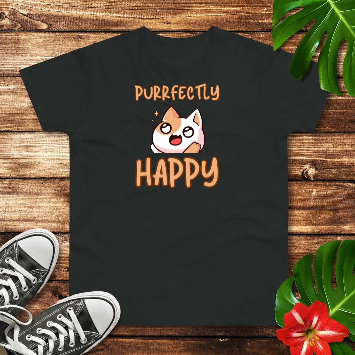 Purrfectly Happy Katze T-Shirt